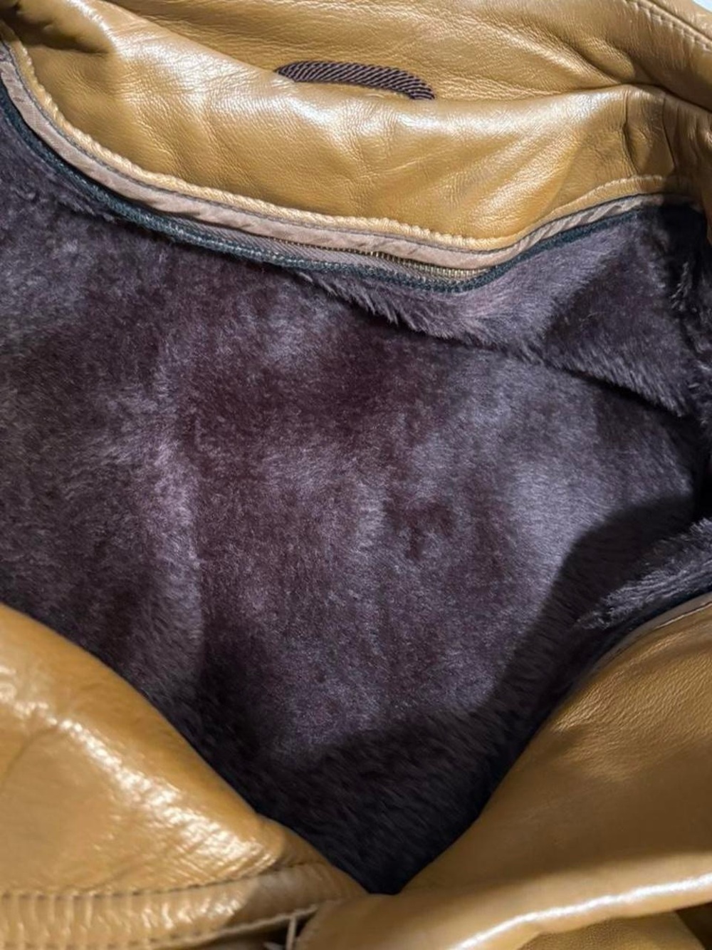 Vintage 70s Crown Leather Garment Double Breasted Leather Trench Coat - Picture 8 of 8